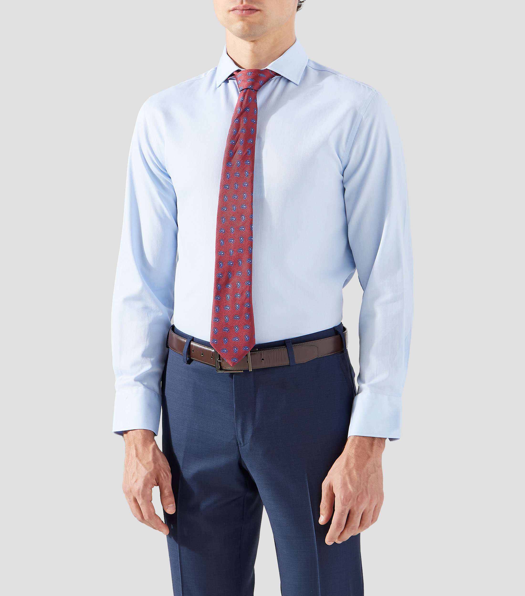 Camisa de vestir con microdiseños manga larga Hombre